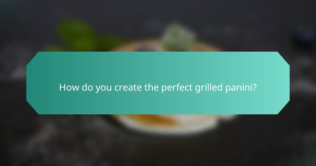 How do you create the perfect grilled panini?