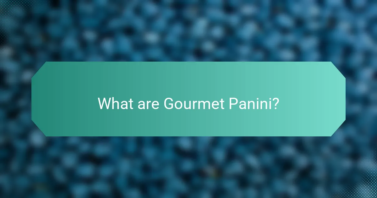What are Gourmet Panini?