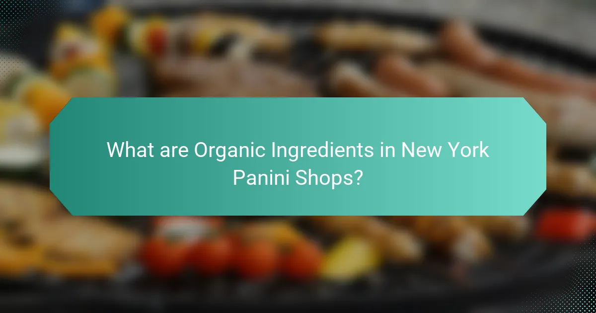 What are Organic Ingredients in New York Panini Shops?