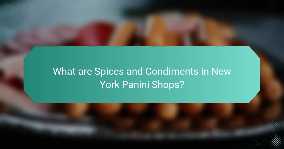 What are Spices and Condiments in New York Panini Shops?