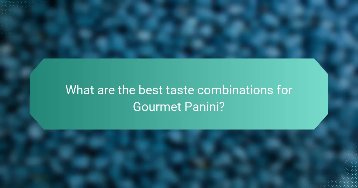 What are the best taste combinations for Gourmet Panini?
