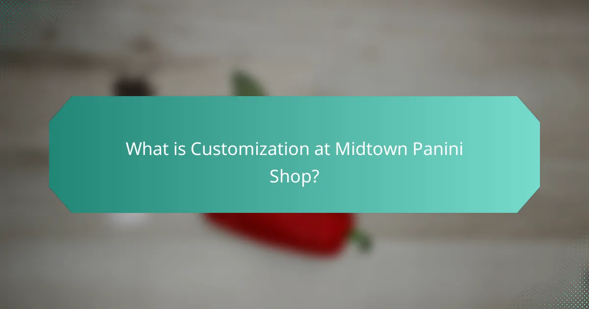 What is Customization at Midtown Panini Shop?