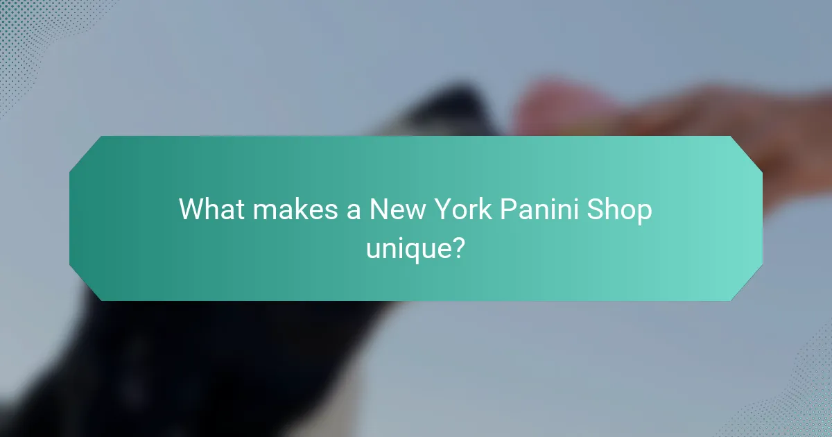 What makes a New York Panini Shop unique?