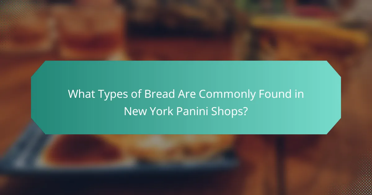 What Types of Bread Are Commonly Found in New York Panini Shops?